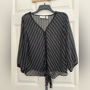 Chico's Black and White Polka Dot Blouse